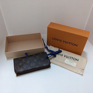 Louis Vuitton Canvas Brown Monogram Zip Around Wallet